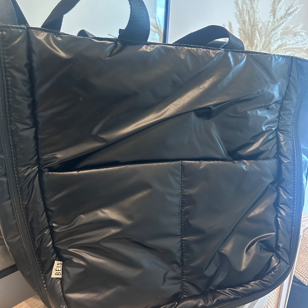 BEIS Black Quilted Tote Bag
